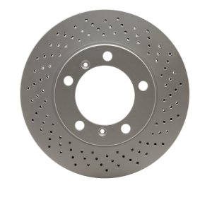 Porsche Cayman Brake Rotor (1) - Right Front - R1 Concepts - Drilled GeoSPEC Coated - `05-`08